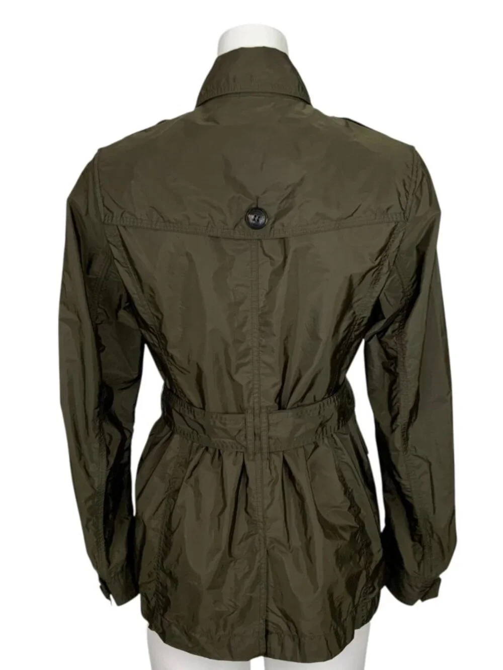 Burberry Brit Double Breasted Trench Coat Jacket US 8 Green - Picture 7 of 16